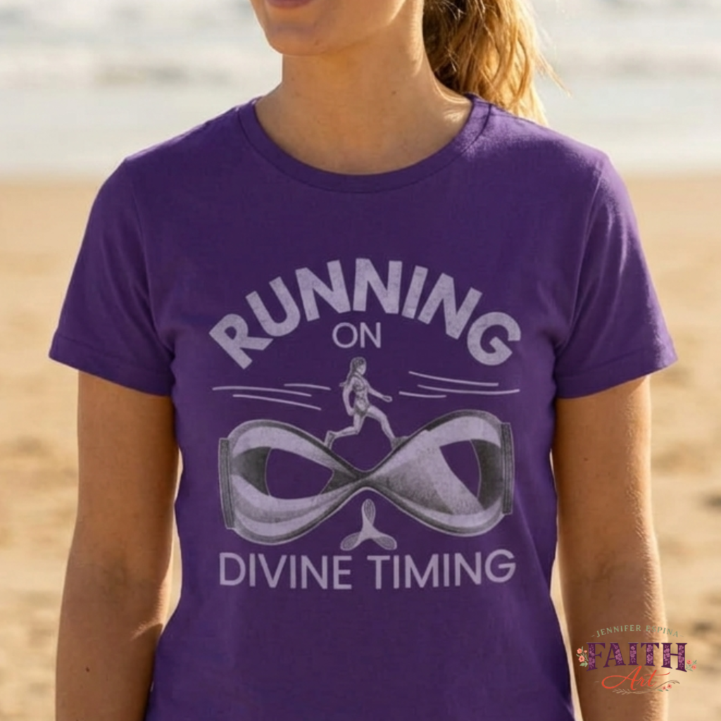 running on divine timing t-shirt design